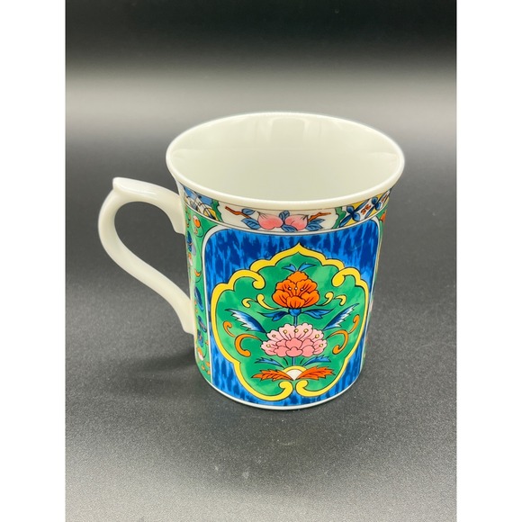 Pier 1 Imports Floral Coffee Mug, Japanese Style Decorative Tea Cup Collectible - Picture 1 of 6